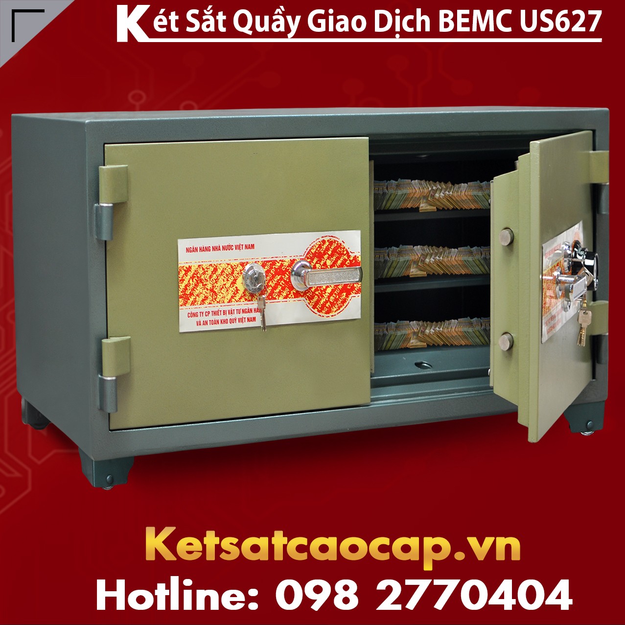 Két Sắt Ngân Hàng Quầy Giao Dịch BEMC US627 Nhà Sản Xuất Uy Tín Số 1